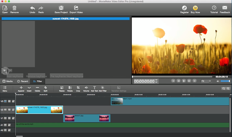 create animated video with keyframe