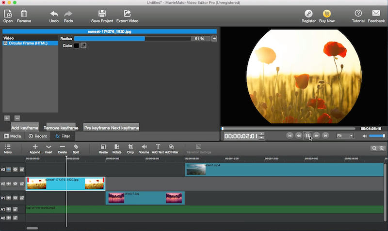 create animated video with keyframe