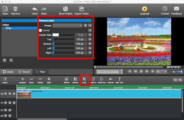 crop video editor mac